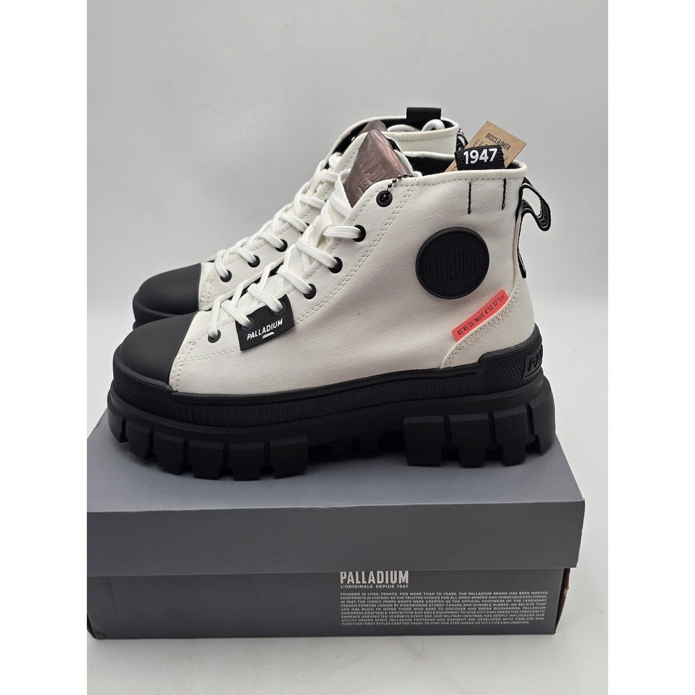 Palladium Revolt Hi TX Boots Womens Size 8 White Platform Ankle Lug Sole Shoes - Picture 2 of 7